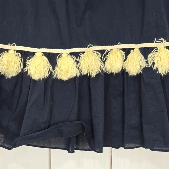 MISA Los Angeles Gia Off The Shoulder Tassel Mini Dress Navy Blue - Picture 11 of 14